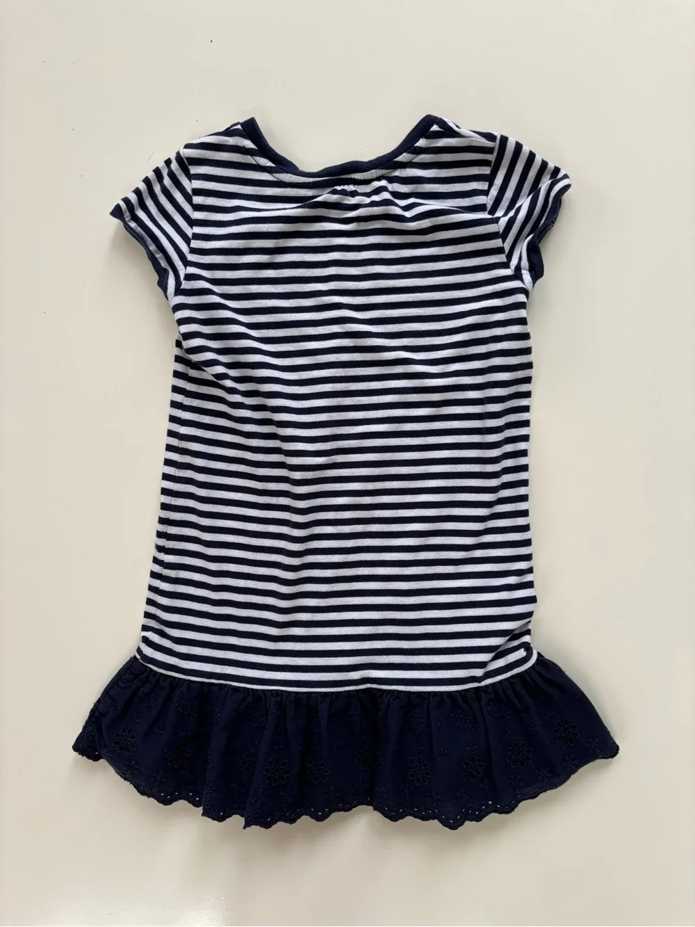 Ralph Lauren Pink Sleeveless Polo Romper and Navy Striped Tee Dress Set